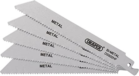 Draper 43460 Bi-Metal Reciprocating Saw Blades for Metal, 150mm, 10tpi (Pack of 5)