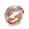 kaululu Damen Personalisiert 3 Ringe Ineinander mit 3 Namen Geflochten Twisted Knoten Knuckle Band Wickelring Verlobungsring Trauring Geschenk für Frau Freundin Mutter und Tochter Rosegold 7