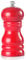 Juego de salero y pimentero de madera maciza con grosor ajustable, color rojo