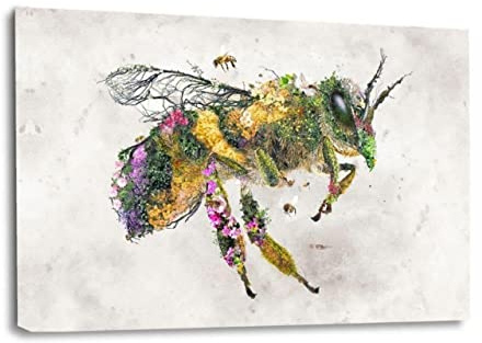 Hustling Sharks® Tierbild „Bee World“ – Leinwand 45 × 30 cm