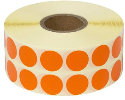 Prolac Markierungspunkte – 4000 Stück Bunte Klebepunkte auf Rolle, 15x15 - Orange