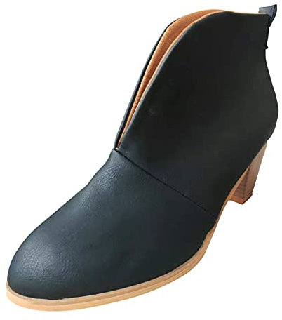 Stivali Donna Estivi Bassi Fashion Stivali Stivaletti Stivali Moto Donna Stivali Donna Tacco Stivali Alti Donna sopra Il Ginocchio Sandali Uomo Pelle Scarpe Casual Donna Bianche Nero-4 8.99