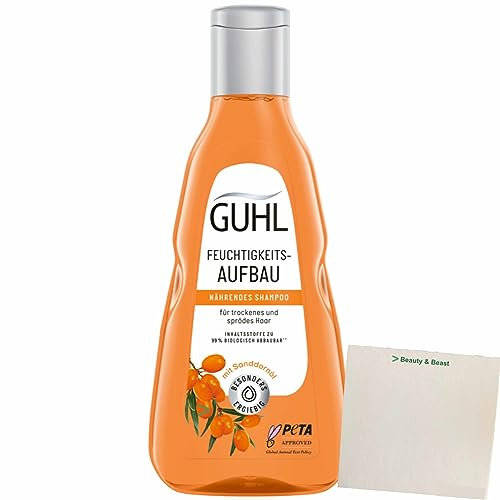 GUHL Shampoo Feuchtigkeitsaufbau Nährend für trockenes und sprödes Haar (250ml Flasche) + usy Block