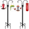 XDW-GIFTS Doppelter Schäferhaken für den Außenbereich, 2 Stück, robuste Gartenstange zum Aufhängen von Vogelfutterspendern, Pflanzkörben, Solar-Laternen, Gartenpflanzenaufhänger mit 5 Basis-Zinken