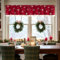 TOPICK Weihnachts-Samt-Volant für Fenster, Weihnachtsfolie, silberner Schnee-Volant, Vorhang, rot, für Küche, Wohnzimmer, Zuckerstange, Fensteraufsatz, kleine Fenstervorhangstange, Tasche, 1 Paneel,