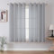 CUCRAF Leinen Voile Vorhänge mit Ösen Lichtfilterung Gardine für Schlafzimmer Wohnzimmer, Grau Blau, H160 x B140cm 2er Set