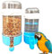 2 Stück Feeder/Drinker, Wasserspender Für Vögel Automatischer Trinkflaschen,Kunststoff-Wassertränke,Für Käfig Wellensittich Futterspender,Vögel Feeder Drinker Vogelkäfig Zubehör (490ml+240ml） (blau)