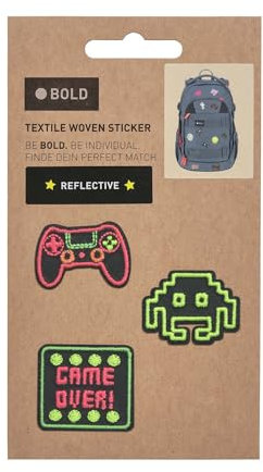 LÄSSIG Unisex Kinder Textilsticker Reisezubehör- Gepäckanhänger, Gaming, Einheitsgröße