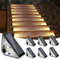 ZWOOS Luz Solar Exterior Jardin, 2700K Luz Led Escaleras, Luces Solares Escalera Exterior - IP65 Impermeable iluminacion Exterior Solar para Pasarela Escaleras Camino, 6 piezas