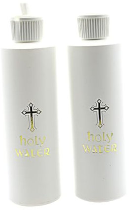 RORPOIR 2stücke Heilige Wasserflaschen Kunststoff Mit Kreuz-design Für Taufe Und Exorzismus Auslaufsicher Für Kirchenbedarf Und Religiöse Anlässe