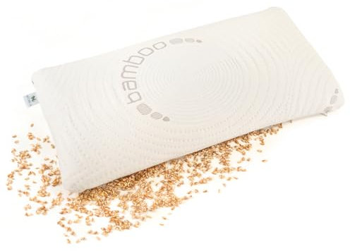 NATURECA Dinkelkissen Nackenkissen Kopfkissen nackenschmerzen, Seitenschläferkissen mit Bambus Kissenbezüge, Dinkelspelzen nackenstützkissen orthopädisches Kissen (40x80 cm)