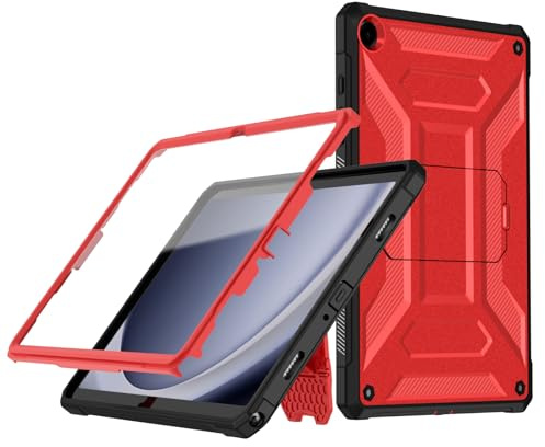 Samsung Galaxy Tab A9+ Plus Hülle 11 Zoll 2023, TrendGate Leichtes Stoßfeste Armor Series A9 Plus Hülle Integrierter Displayschutz mit Ständer für Galaxy Tab A9+ 11'' (SM-X210/X216/X218) - Rot