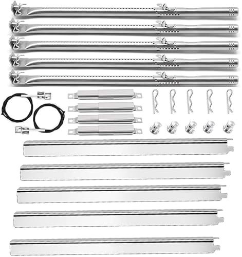 Grillteile Ersatz für Charbroil 5 Brenner 463448021 463229521 463229021 463466522 463455021, G325-0002-W1 Heizplatte, G327-2100-W1 Edelstahlbrenner 4 63451 022 463284022 Gasgrill, Zünder
