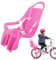 galeyyu Puppenfahrradsitz Für Mädchenfahrrad, Puppenfahrradsitz Für Kinder Mit Aufkleber Zum Selbermachen Für Mädchen, Puppenfahrradsitz Mit Sicherheitsgurten, Fahrradzubehör Für Kinder, Rosa