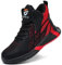 Scarpe Antinfortunistiche Uomo Alte Scarpe da Lavoro Donna Leggere e Comode con Punta in Acciaio Scarpe Sicurezza Traspiranti 8081 Rosso/38