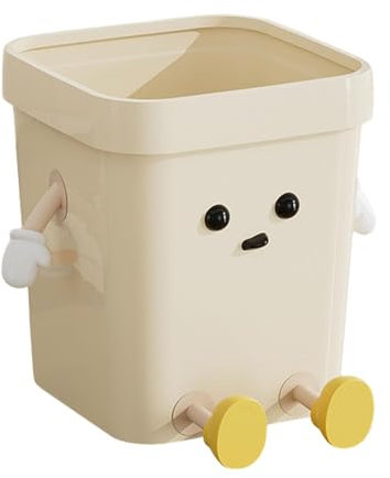 Folpus Creative Waste Bin, Niedlicher Cartoon Mülleimer mit offenem Deckel, Multifunktionaler Mülleimer für Büro, Schlafsaal, Wohnzimmer, Großes Sitzen stil b