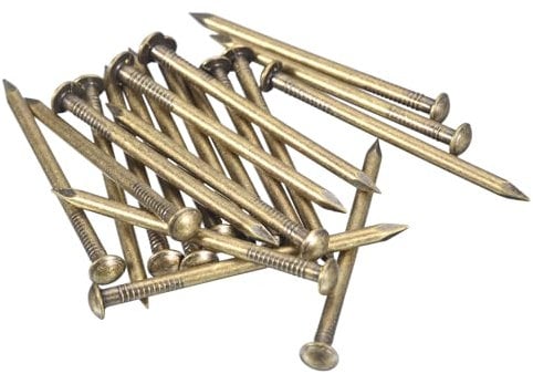 sourcing map 20 Pcs Small Tiny Nails 2.8mmx50mm(DXL) Tiny Brass Nails Hardware Nails Small Nail for Wooden DIY Decorative Boxes Household Accessories, Bronze Tone