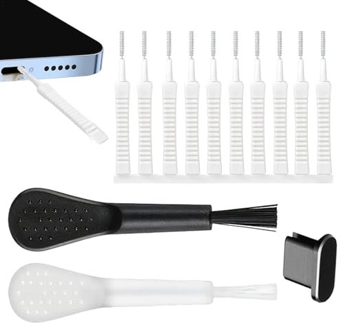 Telefon Ladeanschluss Reinigungsset, USB C Handy Reinigungsset, 13 Teilige Tragbare Reinigungsbürste für den Ladeanschluss, Telefon Port Reinigungsbürsten Set für Kameras Tastaturen