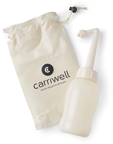 Carriwell Douchette Intime Maternité – Efficace & Facile à Utiliser | Capacité 350 ml | Nettoyage Doux du Périnée | Avec Pochette de Transport & Protection Anti-Fuite | Douche Intime Post-Accouchement