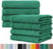 BaSaTex Frottee Handtücher 50x100 im 8er Pack aus 100% Baumwolle - Made in Green Zertifiziert - mit Aufhängeschlaufe - Farbe: Smaragd Grün