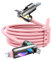 LISEN Pink iPhone Charger Cable, 240W USB C Cable, 4 in 1 Charging Cable (6.6FT) with Light, USB A/C to C/L Multi Charging for iPhone 16 15 14 Pro Max/MacBook/iPad Pro/Samsung, Pink Accessories