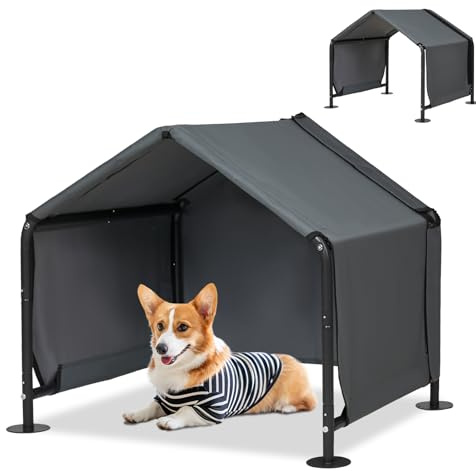 Litai Dog Shelter for Outdoor - Small Dog House Pet Tent Canopy Dog Shade | 75cm x 65cm x 65cm Outside Sun Rain Pet Canopy House for Dog, Cat, Small Animal and Livestock with Removable Cover