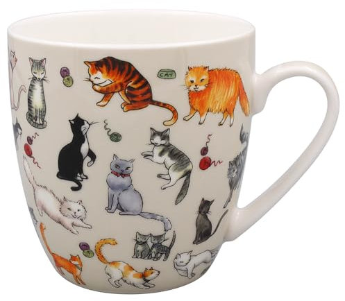 The Leonardo Collection Finola Stack Kitty Cats Mug Coaster Tray for Home & Kitchen | Stylish Ceramic Mugs for Tea & Coffee | Lovely Cup Set for Mens Gifts & Birthday Gifts for Women