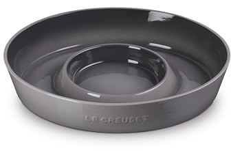 Le Creuset Steinzeug Signature ovale Chip- und Dipplatte, 33 cm, Oyster