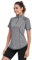 DUVOWE Women's Quarter Zip Gym Tops - Short Sleeve Lightweight Quick Dry Workout T-Shirts for Running, Yoga, Moisture Wicking Loose Fit Sports Shirts Summer Grey