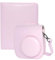 Aisnyho Sofortbildkameratasche mit 256 Taschen Fotoalbum für Instax Mini 12 11 9 8 Kamera, Rosa - Blossom Pink, PU-Schutzhülle