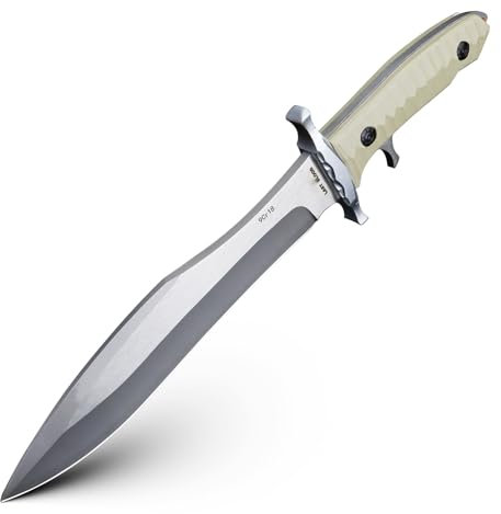 XUANFENG Survival Jagdmesser, Stahl M390, feste Klinge, sehr scharf, Jagdmesser mit Echtlederetui