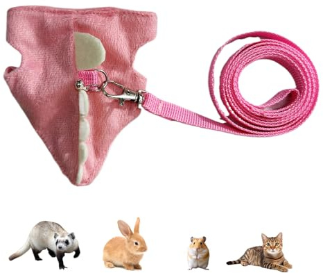 Ferret Harness and Leads - Adjustable Harness for Walking Animals, Soft Clothing for Outdoor Photography Adventures and Jogging for Chinchillas and Kittens