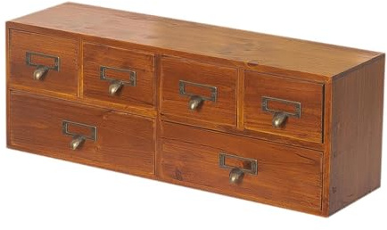 CYDZSRA Organiseur de Rangement Robuste en Bois avec 6 tiroirs, idéal pour Le Bureau et la Maison, optimisant l'espace Servant également de boîte Rangement Table en Bois à 6 tiroirs.