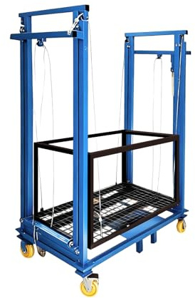Elevador eléctrico de andamio con control remoto, escalera de construcción plegable, carga máxima de 880 libras, altura de 2 m