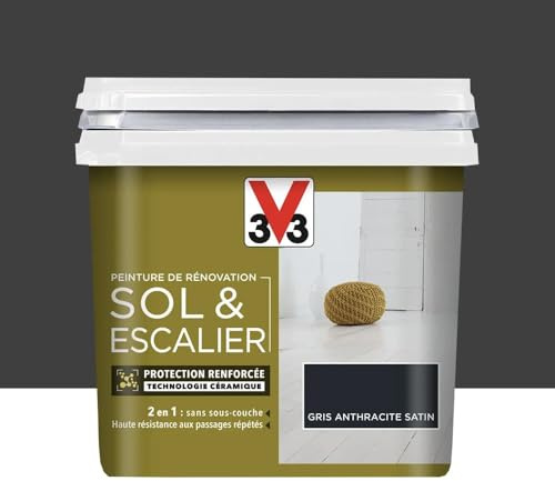 V33 Peinture De Rénovation Sol & Escalier Gris anthracite 0,75 L