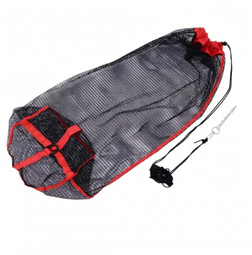 Vistnale Reels Accessories|Fish Basket, Nylon Fish Bag for Live Caught Reinforced Portable Fishing Bag with Aluminum Stake for Outdoor, 16x32in