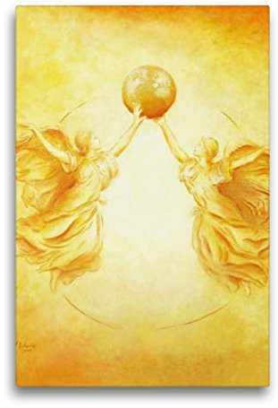 Premium Textil-Leinwand 50 x 75 cm Hoch-Format Repräsentative Schutzengel der Erde | Wandbild, HD-Bild auf Keilrahmen, Fertigbild auf hochwertigem Vlies, Leinwanddruck von Marita Zacharias