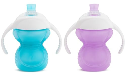 Munchkin Click Lock Bite Proof Trainer Cup, Blue/Purple, 7 Ounce, 2 Count