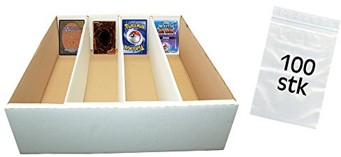 CAGO Unbekannt Riesen Deck-Box + 100 Beutel (weiß) für 4000 Karten (Magic / Pokemon / YuGiOh)