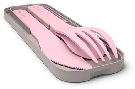 monbento - MB Pocket Color rosa Litchi - Kompostierbares Besteck zum mitnehmen - Besteck unterwegs kinder für lunch box/Bento box