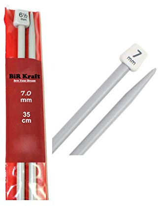 2 x Long Straight Plastic Knitting Needles (35cm) - Needle Diameter 5mm, 5.5mm, 6mm, 6.5mm, 7mm, 7.5mm, 8mm, 9mm and 10mm 2 x 2 .276 in