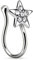 Piercingfaktor Fake Ring Non Piercing Nasenpiercing Nasenring Hoop Clip On Septum Nasenstecker Nase Messing Stern mit Kristallen Silber
