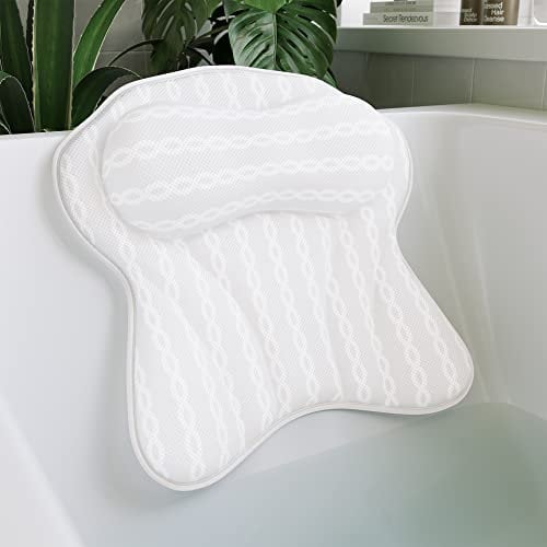 Spirity Ergonomic Bath Pillow Neck and Back Support - Comfortable Neck Pillow for Relaxation - 3D Air Mesh Technology - Whirlpool - Bath Pillow with Strong Suction Cups - Bath Pillow (Comfort Line)