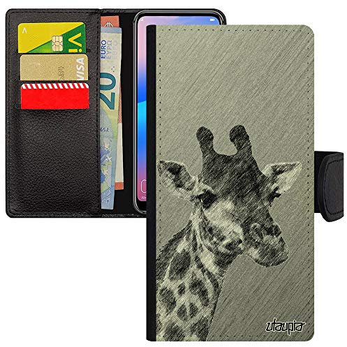 Coque Girafe pour Honor 8 Smartphone Dessin tacheté Portable Noir Pas Cher Gris Design Animaux Effet Animal pour Huawei Savane Afrique de
