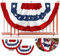 Bandera de abanico plisada de Anley USA, 1,5 x 3 pies, bandera de Estados Unidos, estrellas y rayas patrióticas,bandera de medio ventilador de Estados Unidos de 1,5 x 3 pies (2 unidades)