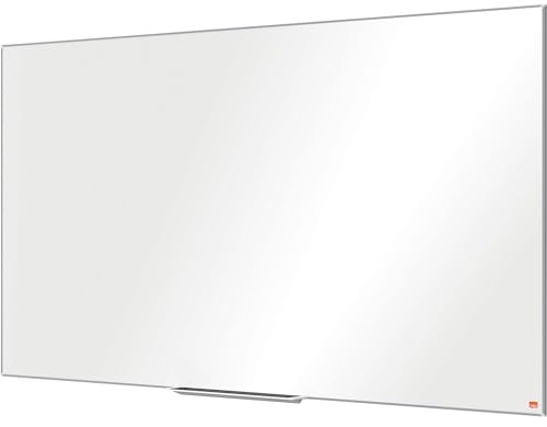 Nobo Magnetisches Widescreen-Nanostahl-Clean-Whiteboard mit Stiftablage, 1550 x 870 mm, Schlanker Zierrahmen, InvisaMount-Montagesystem, Impression Pro, Weiß, 1915256