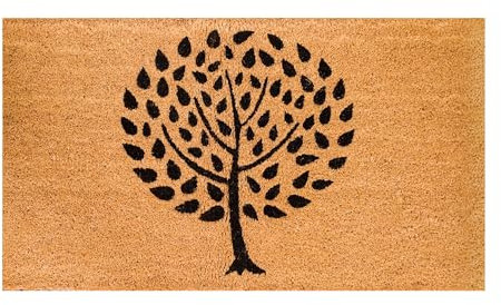 THEODORE MAGNUS Spring Door Mat – Coir Doormat for Outdoor Entrance, Durable Welcome Mat with Non-Slip Backing, Perfect for Front Door and Entryway - Outdoor/Indoor - Tree of Life