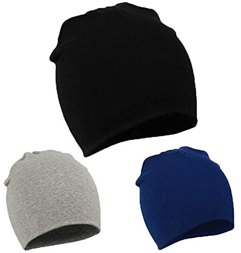 Durio Unisex Baby Mütze Hut Mädchen Junge Babymütze Kleinkind Wendemütze Jersey Slouch Beanie Erstlingsmützen 3er Pack Farbmischung B 0-12 Monate