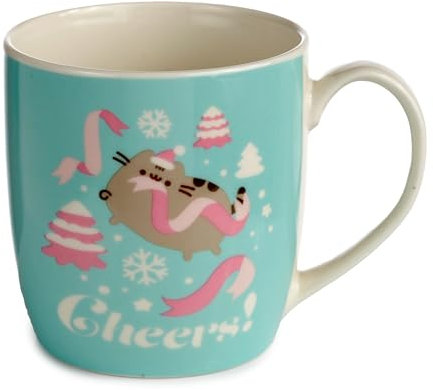 Puckator Christmas Pusheen The Cat Porcelain Tea Coffee Mug - Funny Home Accessories - Cute Gifts for Girlfriend - Large Mugs for Men Women Hot Drinks - Cute Cups Presents - Secret Santa Gift Cup Set