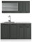 Vicco Singleküche R-Line, Anthrazit Landhaus/Weiß, 140 cm ohne Arbeitsplatte